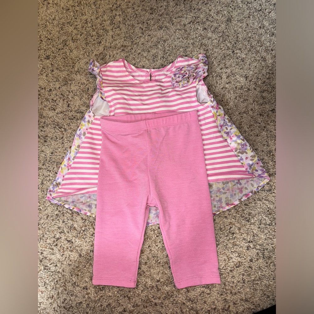 Marmellata 18m Striped Floral Dress and Legging Set